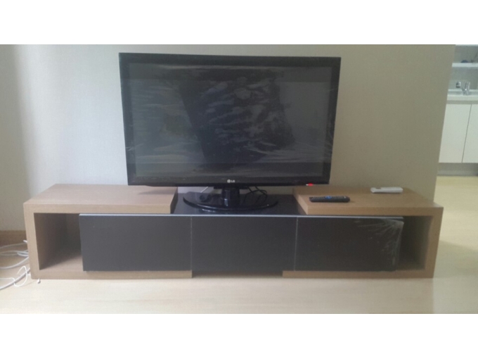korea furniture rental TV Stand (Black&Wood)